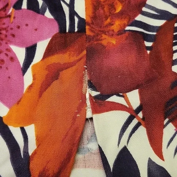 Carribean Joe Womens Large Floral Front Tie Wrap Dress Tropical Travel Casual - Picture 4 of 4